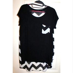 Women's Chevron Print Sheer Shirt
